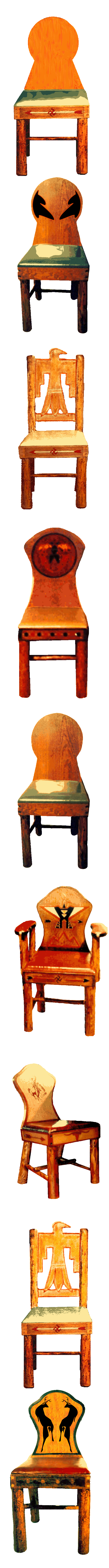 ten keyhole chairs